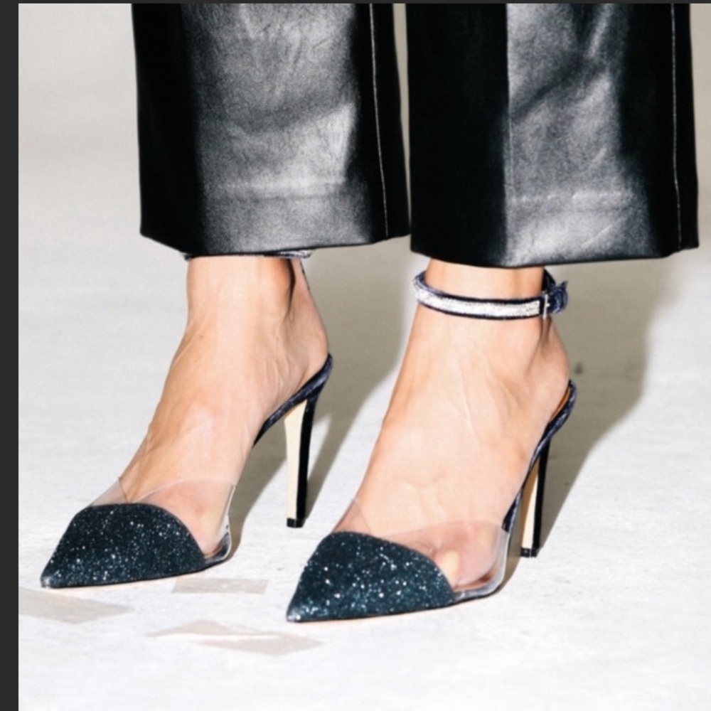 Self-portrait Mika crystal embellished sparkle glitter pointy toe heels - Picture 4 of 12